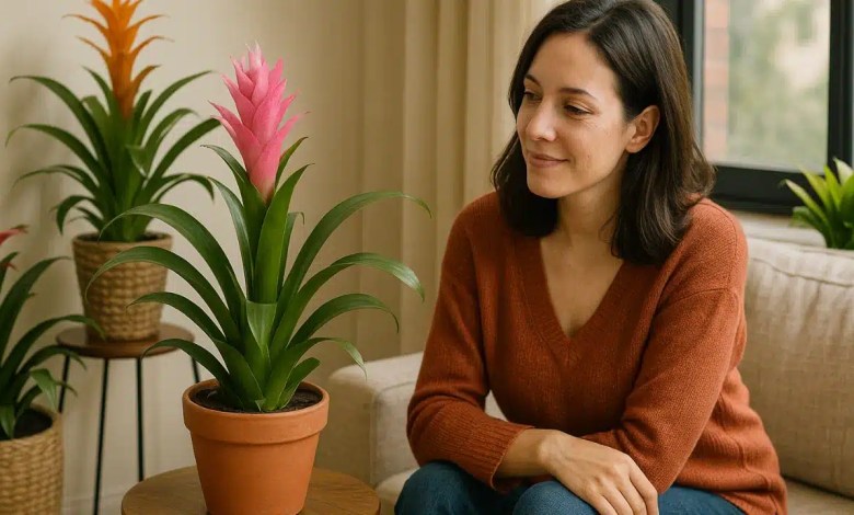 Como usar bromélias em vasos e transformar a sala em um espaço tropical elegante