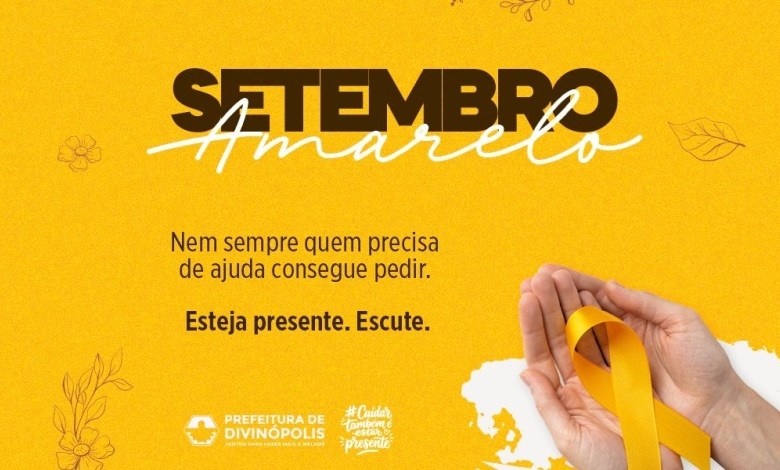 Ações do Setembro Amarelo em Divinópolis terão atividades nas praças dos bairros Planalto e São José